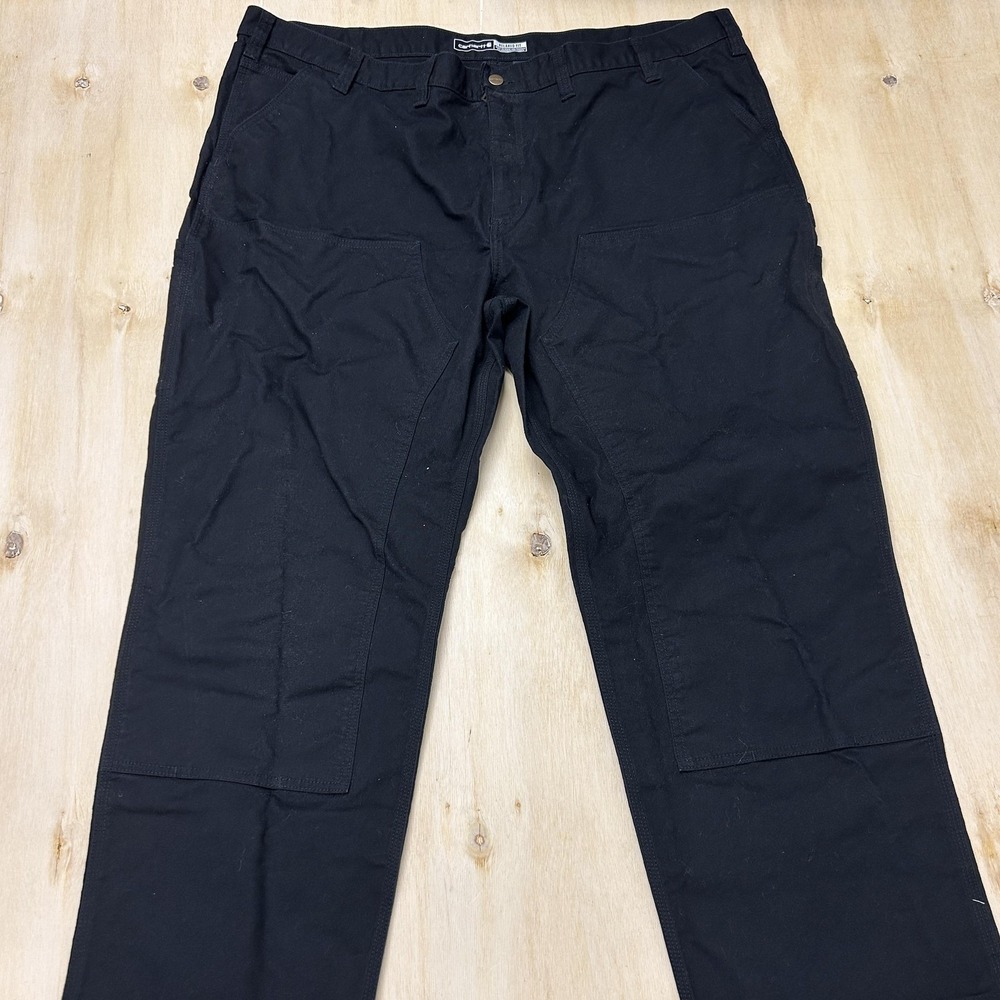 Carhartt Double Knee Pants Mens 48x30 Black Carpenter Canvas Workwear Utility